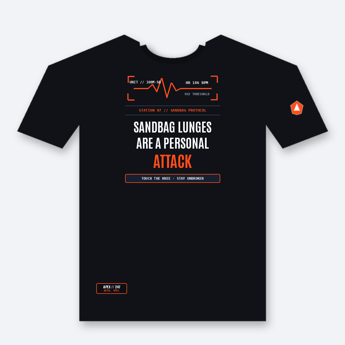 Sandbag Lunges Are A Personal Attack HYROX Shirt — Station 7 Oversized Gym Pump Cover Tee