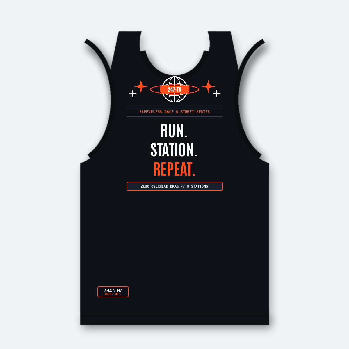 Run Station Repeat Winged Crest Sleeveless HYROX Muscle Tank