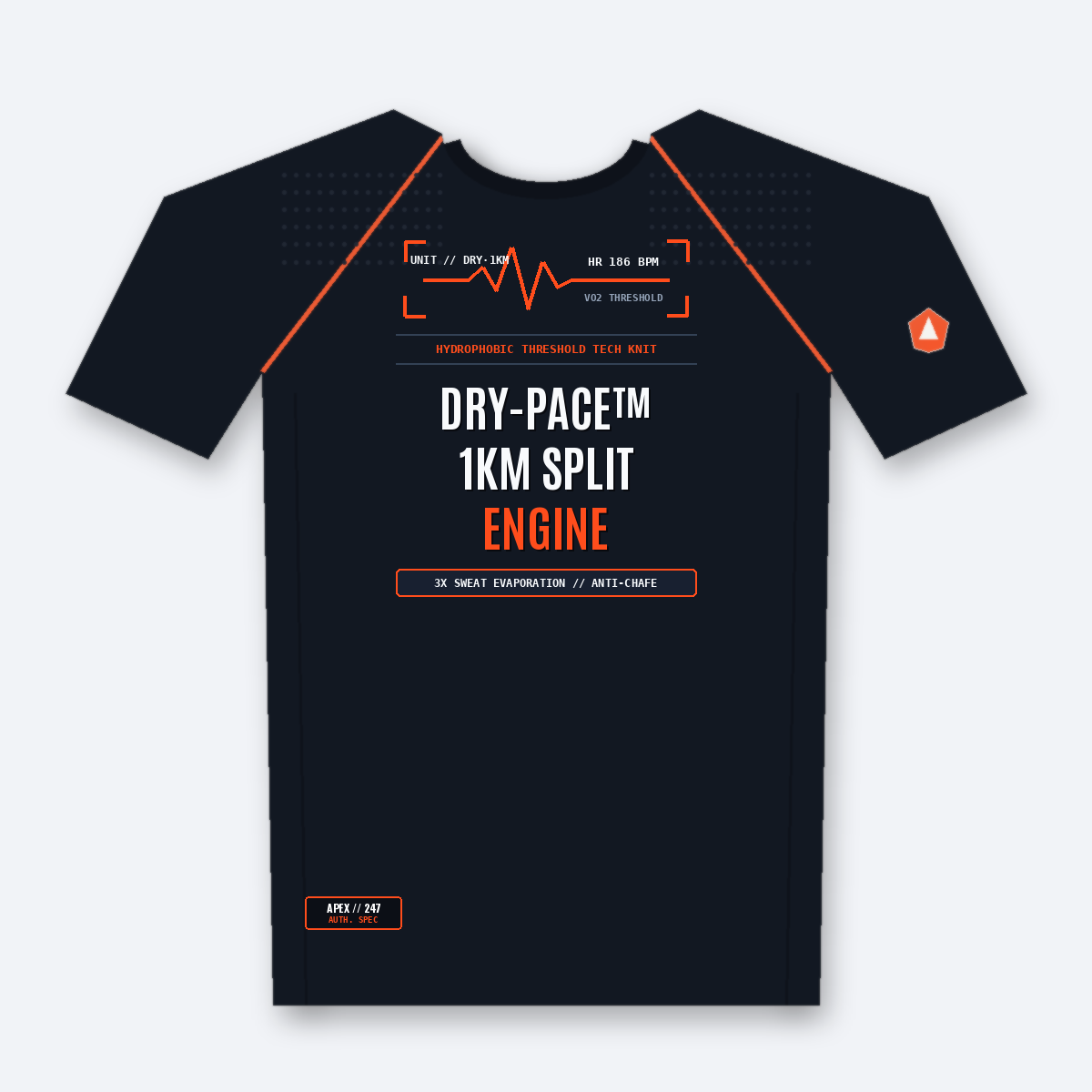 Dry-Pace Moisture-Wicking HYROX Shirt — Breathable 1km Split Hybrid Running Tech Tee