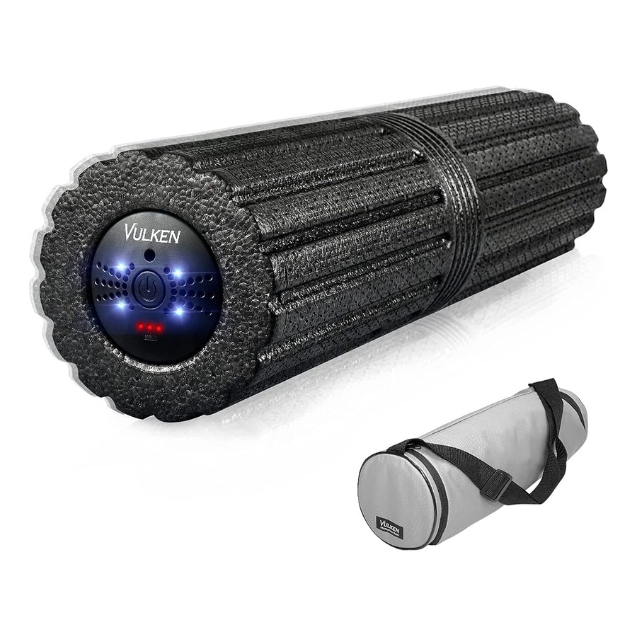 4-Speed Vibrating Foam Roller — 17-Inch High-Density Deep Tissue Myofascial Mobility Roller (VibeRoll)