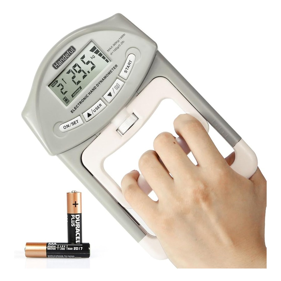 Digital Hand Grip Dynamometer (198 Lb / 90 Kg) — Isometric Crush Grip & CNS Readiness Meter (GripForge)
