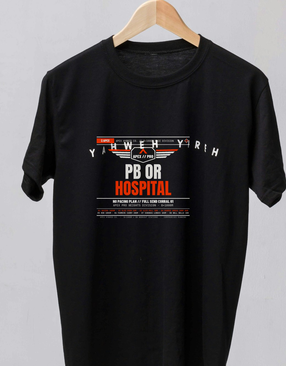 Pre-Race Porta-Potty Line PR Warmup Tee — Marathon & Hybrid Race Morning Running Shirt
