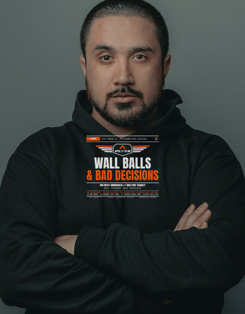 Wall Balls & Bad Decisions Brushed Fleece Pullover Hoodie — Heavyweight Gym Warmup Hoodie