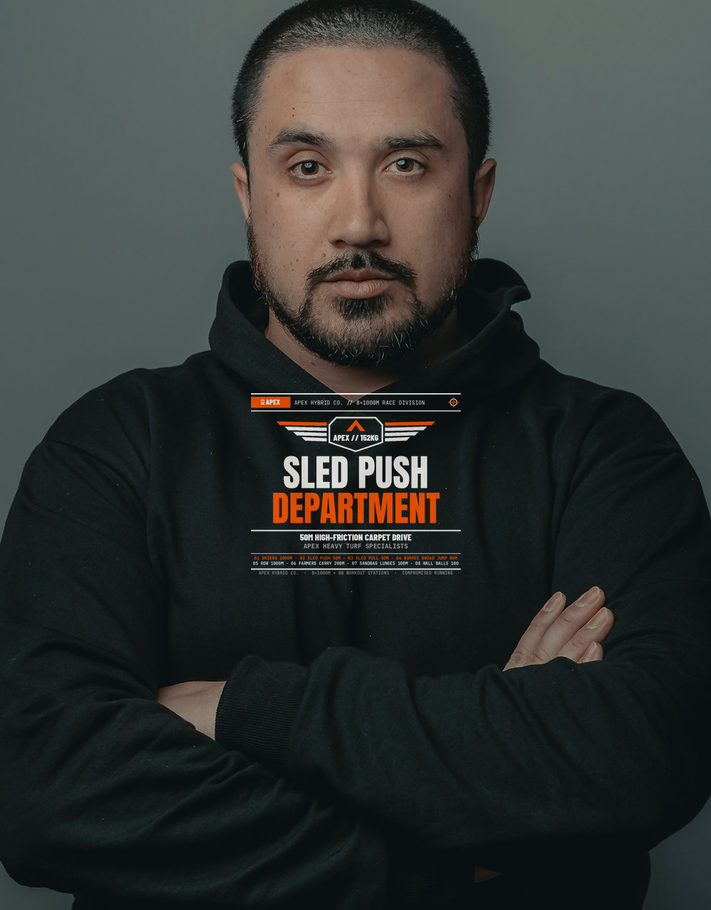 Sled Push Dept. Heavyweight Pullover Hoodie — Functional Strength & Conditioning Fleece