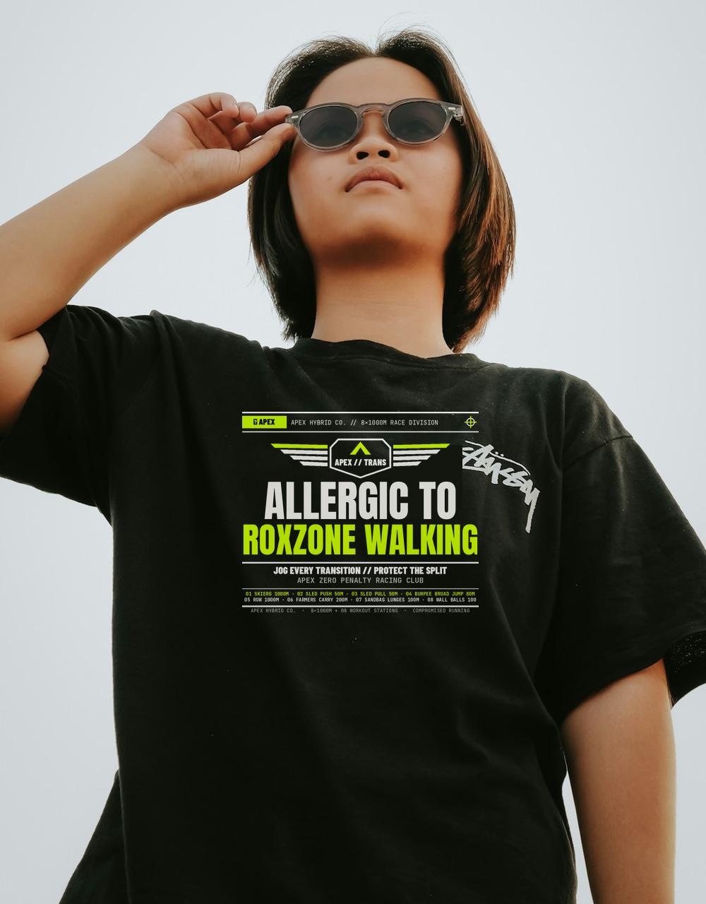 "Roxzone Penalties Ruined My PR" Stopwatch Crest Athletic Race Tee