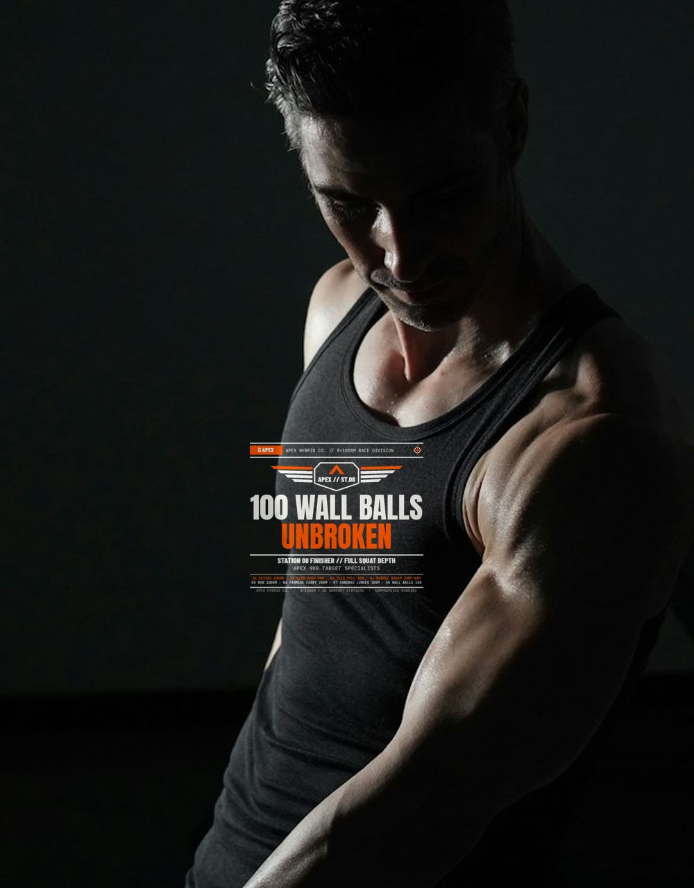 100 Wall Balls Unbroken* Winged Crest Sleeveless Muscle Tank