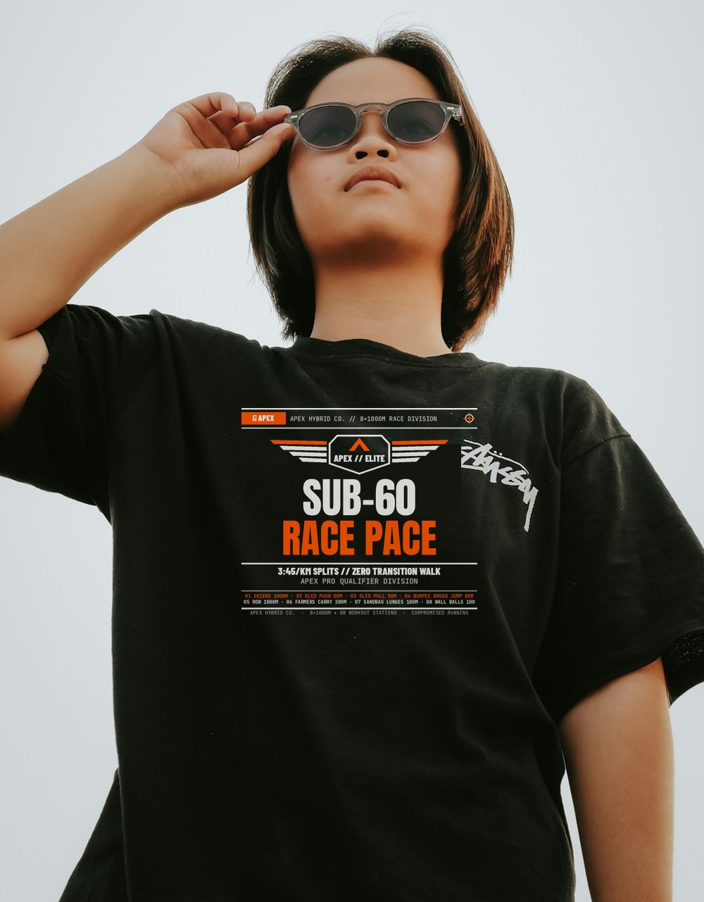 Featherweight 3.8 oz Breathable Race Tee — "Zero Drag · 8 Stations · Sub-60"