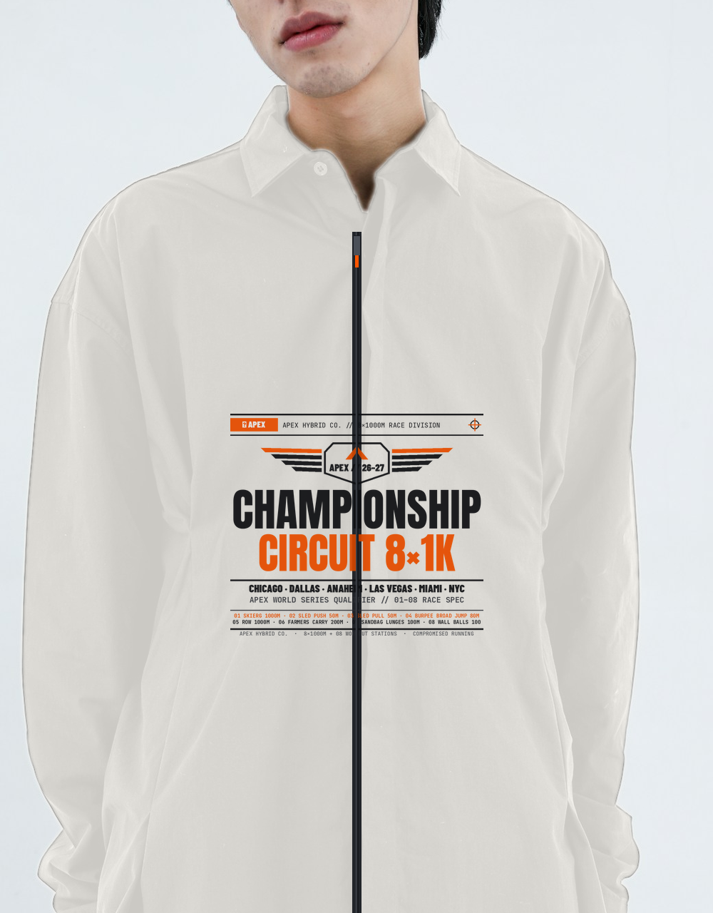 26/27 World Series Lightweight Warmup Jacket — "Chicago · Dallas · SoCal · NYC" — Bone Edition View